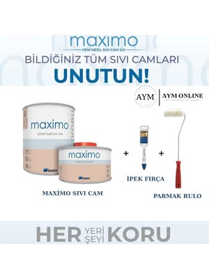 Bianca Stella Maximo Solvent Bazlı Yeni Nesil Sıvı Cam (Maximum Direnç) 0,5 Lt (Maximo + İpek Fırça + Parmak Rulo Seti )