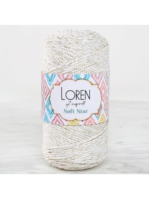 Karahanbey Star Makrome Ipi Sarı Simli Krem RM103