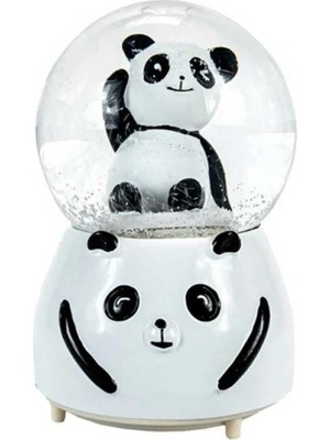 Evimdeyokyok Siyah-Beyaz Panda Kar Küresi Orta Boy