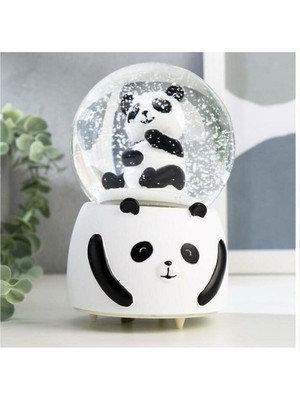 Evimdeyokyok Siyah Beyaz Panda Kar Küresi Büyük Boy