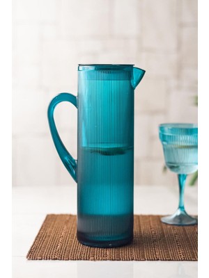 FRY Arkilik Barok 1,5 Lt Aquamarin Sürahi (Buzdolabı Kapak Rafına Sığar)