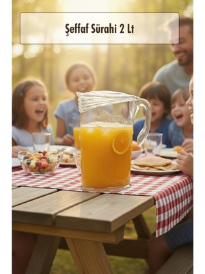 FRY Akrilik 2 Lt Şeffaf Sürahi (Buzdolabı Kapak Rafına Sığar)