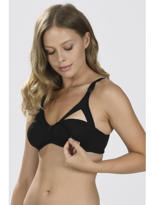 Pilelistore Siyah Dikişsiz Emzirme Sütyeni