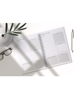 Leaf Shop Tanıtım 120 Günlük Tarihsiz Spiralli Planlayıcı - A5 Boyutu, 60 Yaprak (120 Sayfa), 90 Gr. Ivory Kağıt (Siyah Kapak)