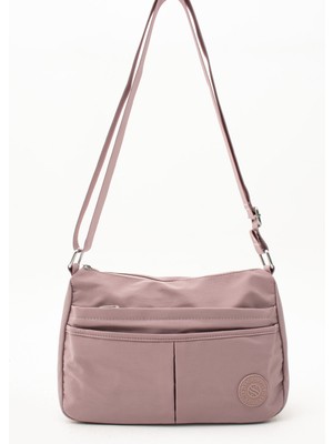 Sanmorris Glc  Kadın 4009 Suya Dayanıklı Paraşüt Kumaş 5 Gözlü Siyah Renkli Çapraz Askılı El ve Omuz Çantası