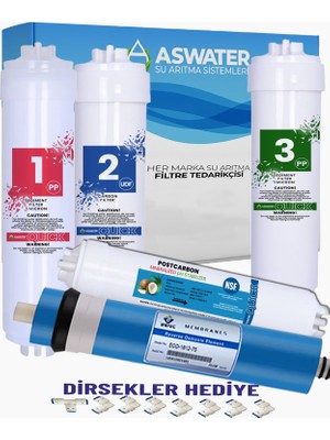 As Water Tüm Kapalı Kasa Su Arıtma Cihazları ile Uyumlu 5'li Filtre Seti