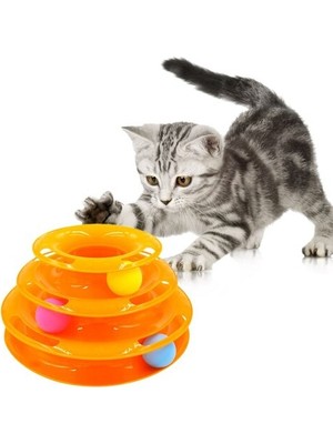 Pazarcan 3 Katlı Kedi Oyuncağı Turntable Cat Toy
