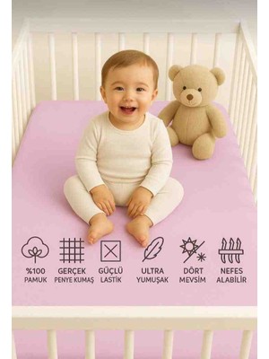 Vellista Home Collection %100 Pamuklu Lastikli Penye Bebek Çarşafı Park Yatak 60×120 70×110 70×120 70×130 70×140