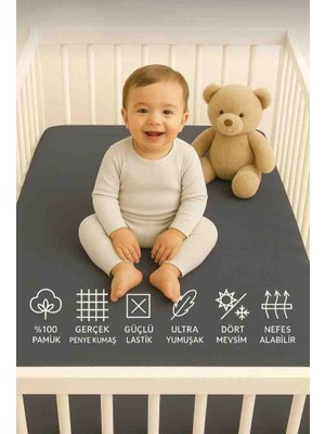 Vellista Home Collection %100 Pamuklu Lastikli Penye Bebek Çarşafı Park Yatak 60×120 70×110 70×120 70×130 70×140
