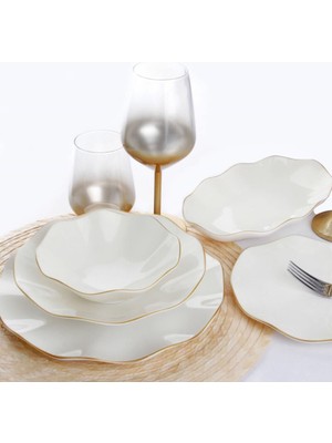 Güral Porselen Nesrin 30 Parça Mat Gold Yemek Takımı