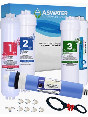 As Water Lg Su Arıtma Cihazı Uyumlu Kapalı Kasa (Inlıne) 5 Aşamalı Filtre Seti Lg Membranlı