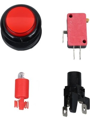 Pazarcan IC-180J-1 Atari Butonu 12V Ledli Kafa Çapı 24MM Delik Çapı 24MM