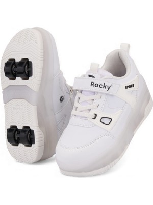Rocky Işıklı Çıkarılabilir Tekerlekli Patenli On-Off Tuşlu Çocuk Ayakkabısı | 29–37 Numara | Kaymaz Taban | Yerli Üretim