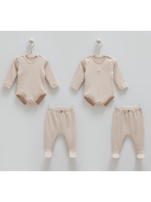 Caramell %100 Pamuk Hello Forest 4'lü Body Pantolon Set CRML.BPE1959