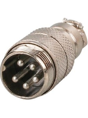Pazarcan Mayk GX16-5 Pinli Metal Erkek Konnektör (M16 - 16MM)