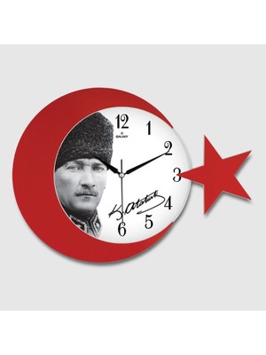 Evimdeyokyok Ay Yildiz Duvar Saati 134-2