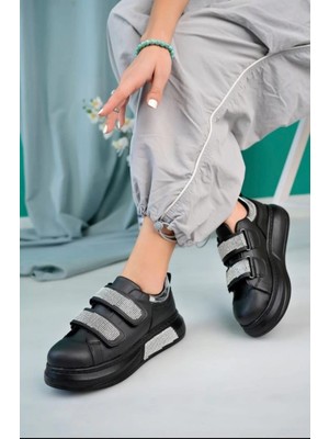 Zengezur Mall Drnds Nino Siyah Cilt Cırt Cırtlı Spor Ayakkabı (Numara: 37)