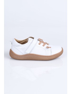 Perlina 4004 Hakiki Deri Barefoot Ayakkabı B. Beyaz - 22