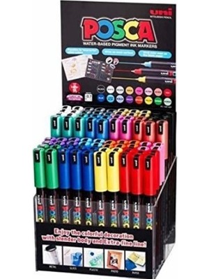 Kitabevimden Uni-Ball Markör Posca 0.7 Su Bazli Poster 80 Li Set