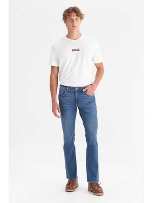 Wrangler Pamuklu Greensboro Straight Fit Esnek Jean Kot Denim Pantolon