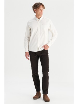 Wrangler Pamuklu Texas Slim Fit Dar Kesim Cepli Esnek Kadife Pantolon
