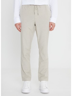 Altınyıldız Classics Bağlamalı Bel Normal Paça Slim Fit Vizon Erkek Pantolon ACE001252272_VIZ