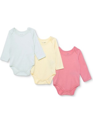 Hellobaby Kız Bebek Uzun Kol Body Interlok Zarf Yaka Uzun Kol