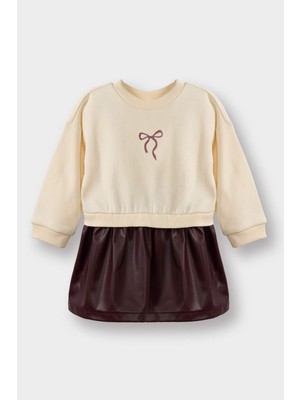 DeFacto Kız Bebek Baskılı Uzun Kollu Sweatshirt Elbise G5029A525WN