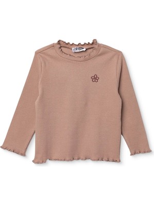 Hellobaby Kız Bebek Uzun Kol Tshirt Kaşkorse Bisiklet Yaka Uzun Kol