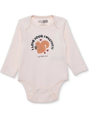 Hellobaby Kız Bebek Uzun Kol Body Ribana Zarf Yaka Uzun Kol