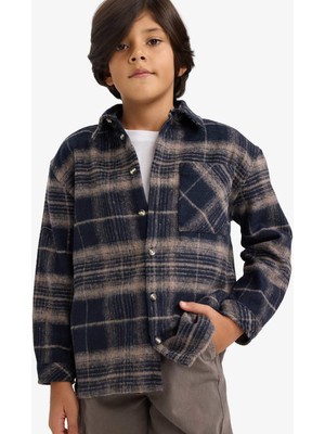 DeFacto Erkek Çocuk Ekose Desenli Flanel Uzun Kollu Gömlek G5285A825CW