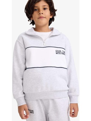 DeFacto Yarım Fermuarlı İçi Yumuşak Tüylü Sweatshirt Erkek Çocuk G5542A825CW