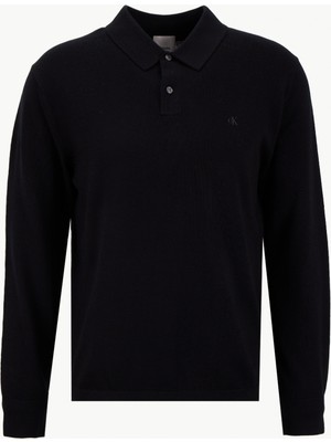 Calvin Klein Bisiklet Yaka Normal Siyah Erkek Kazak LV04LD319GUB1_LS 100% Merıno Polo 1