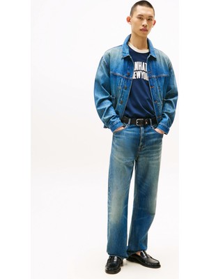 Tommy Jeans Mavi Erkek Denim Ceket DM0DM217241A5 Pleated Trucker Jacke