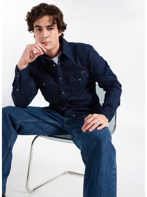 Lee Cooper Slim Fit Mavi Erkek Denim Gömlek 261 Lcm 141002 Worner 3 Denım