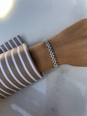 Tep's Jewellery Markis Kesim Gümüş Çiçek Bileklik