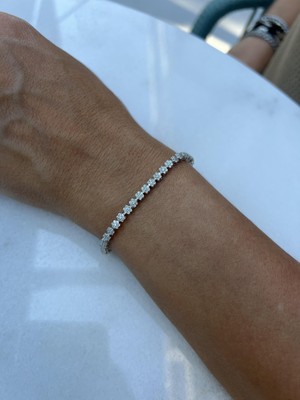 Tep's Jewellery Mini Taşlı Gümüş Çiçek Bileklik