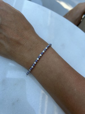 Tep's Jewellery Nazar Boncuklu Gümüş Su Yolu Bileklik