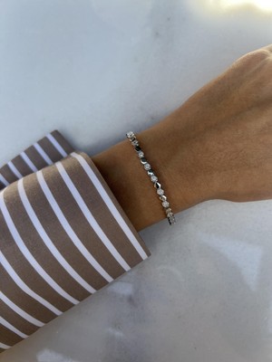 Tep's Jewellery Taş Detaylı Gümüş Petek Bileklik