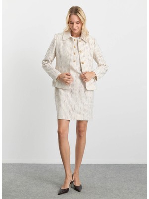 Selen Standart Ekru Kadın Ceket 25KSL1533