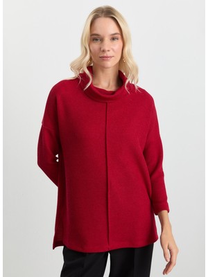 Selen Degaje Yaka Düz Kırmızı Kadın Bluz 25KSL8220