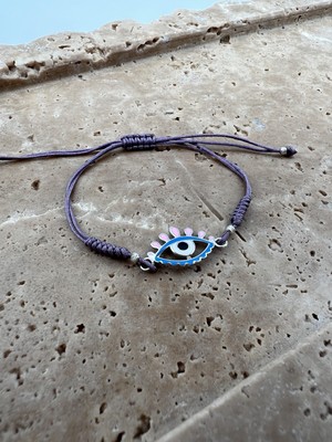 Tep's Jewellery Göz Detaylı Mor Ip Bileklik