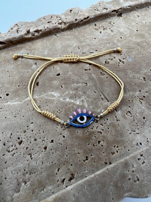 Tep's Jewellery Göz Detaylı Sarı Ip Bileklik
