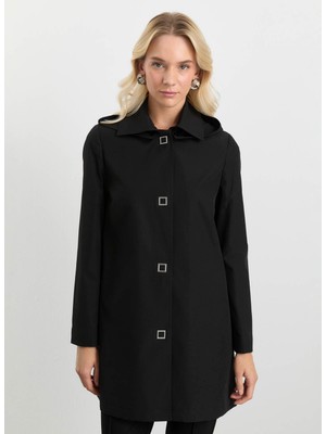 Selen Siyah Kadın Trençkot 25KSL9515