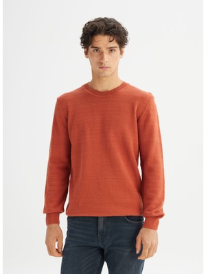 Lee Bisiklet Yaka Regular Fit Kiremit Erkek Kazak L2520373222 Kiremit Kazak