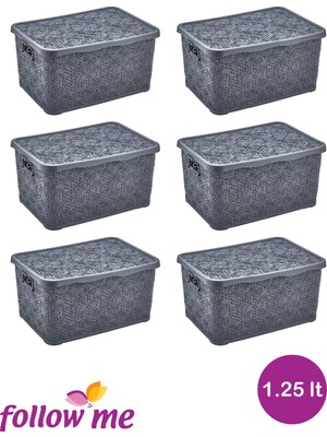Follow Me Nakış Çok Amaçlı Kutu 1.25LT (Gri)(6 Adet)