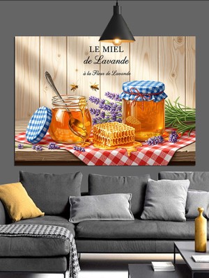 Artmeg Bal Reçel Kavanozları Natürmort Dekoratif Kanvas - Mdf Ahşap Tablo