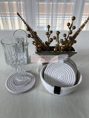 Double Knot Design 7 Prç Bardak Altlığı Set Tress Supla Jüt Hediyelik