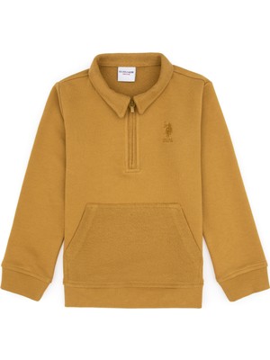 U.S. Polo Assn. Erkek Çocuk Hardal Yarım Fermuarlı Sweatshirt 50315816-VR151