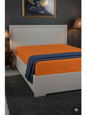 Favora %100 Pamuk Ranforce Premium King Size Lastikli Çarşaf - Turuncu